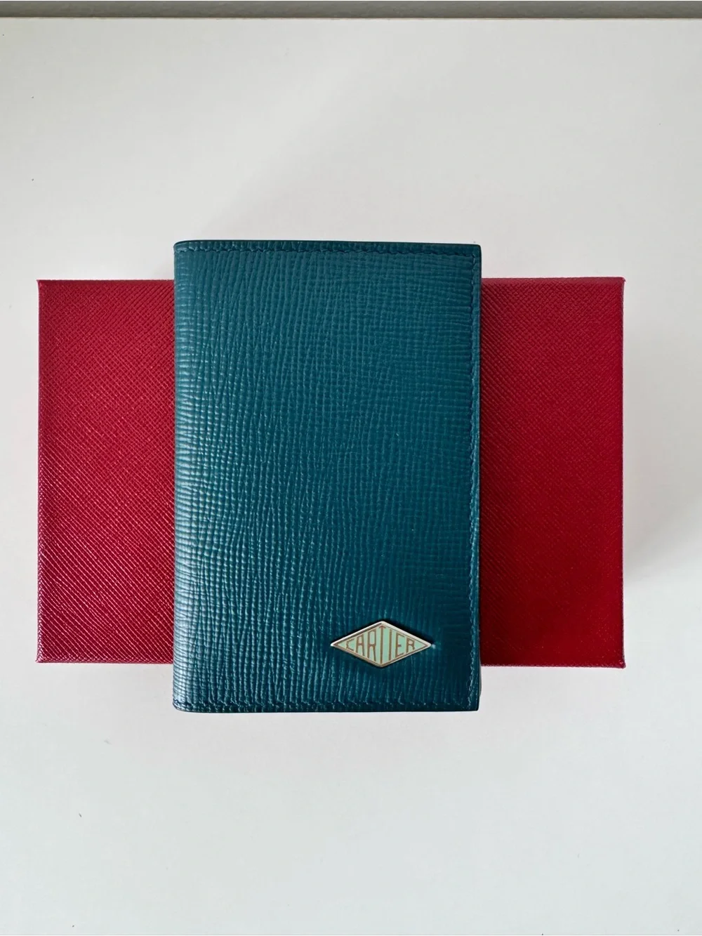 Cartier Losange, 4 credit card Holder, Blue Teal Leather, CRL3002214